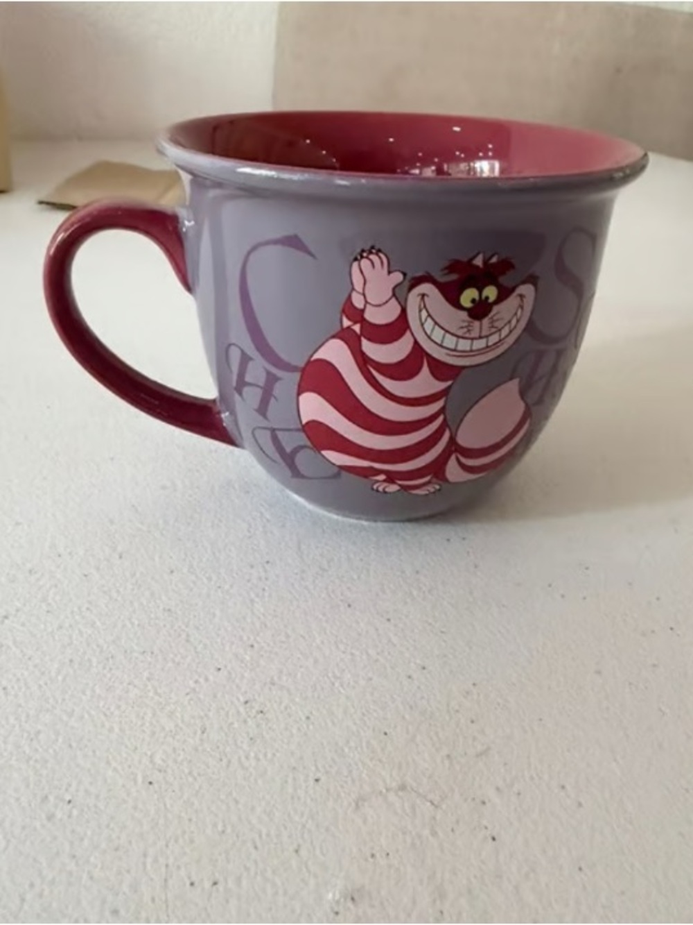 Disney Cheshire Cat Ceramic Coffee Mug - Purple & Pink